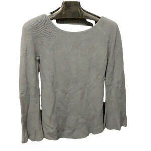 Loft crew neck open back sweater with bell sleeves